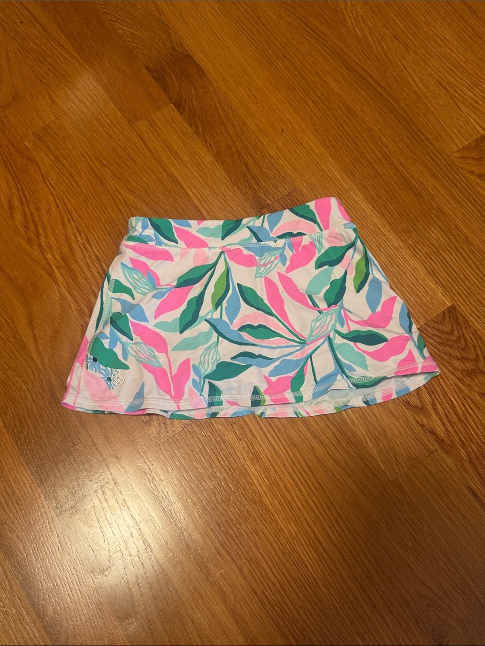 Lilly Pulitzer Girls Leaf Print Skort in Pink, Green, Blue